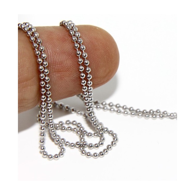 RMB|SILVER 925: Choker necklace dots balls balls 1.5 mm different model lengths rhodium-plated white gold effect
