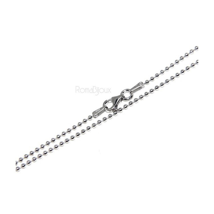 RMB|SILVER 925: Choker necklace dots balls balls 1.5 mm different model lengths rhodium-plated white gold effect