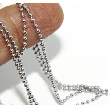 RMB|SILVER 925: Choker necklace dots balls balls 1.8mm various model lengths rhodium-plated white gold effect