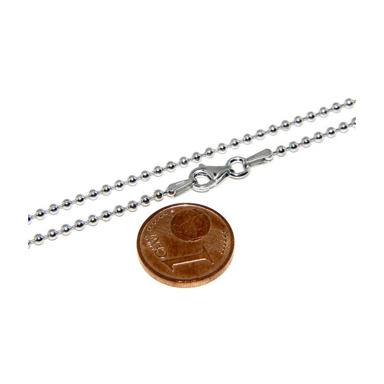 RMB|SILVER 925: Choker necklace dots balls balls 1.8mm various model lengths rhodium-plated white gold effect