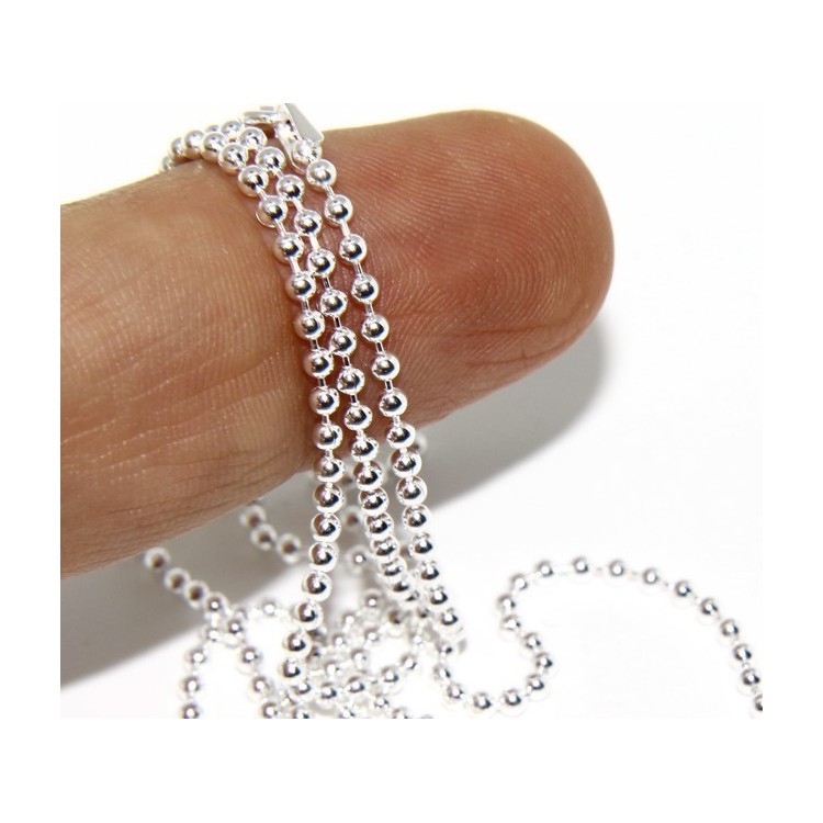 RMB|SILVER 925: Choker necklace balls dots balls 1.8mm various lengths clear pattern, no rhodium