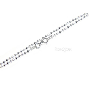 RMB|ARGENTO 925 : Girocollo collana pallini palline balls 1,8 mm varie lunghezze modello chiaro, non rodiato