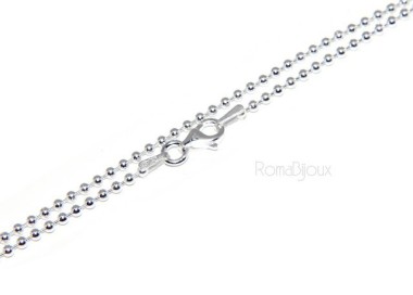 RMB|ARGENTO 925 : Girocollo collana pallini palline balls 1,8 mm varie lunghezze modello chiaro, non rodiato