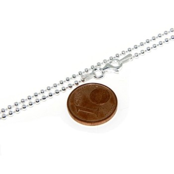 RMB|SILVER 925: Choker necklace balls dots balls 1.8mm various lengths clear pattern, no rhodium