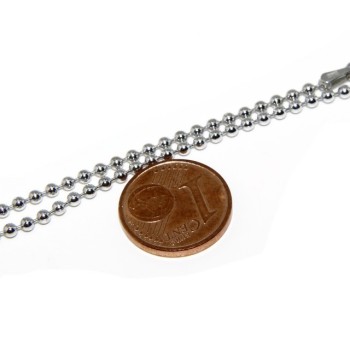 RMB|ARGENTO 925 : Girocollo collana pallini palline balls 2,0 mm varie lunghezze modello rodiata effetto oro bianco