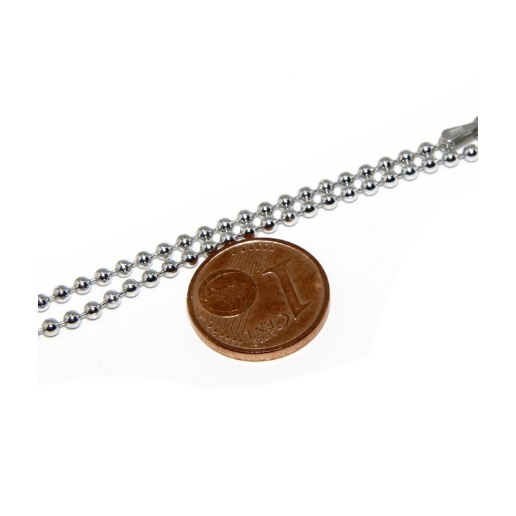 RMB|SILVER 925: Choker necklace dots balls balls 2.0 mm different model lengths rhodium-plated white gold effect