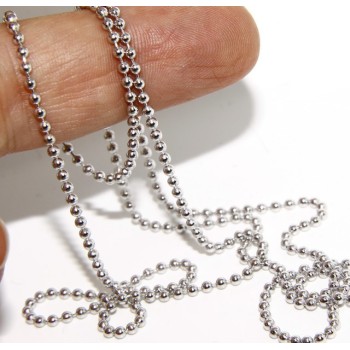 RMB|ARGENTO 925 : Girocollo collana pallini palline balls 2,0 mm varie lunghezze modello rodiata effetto oro bianco