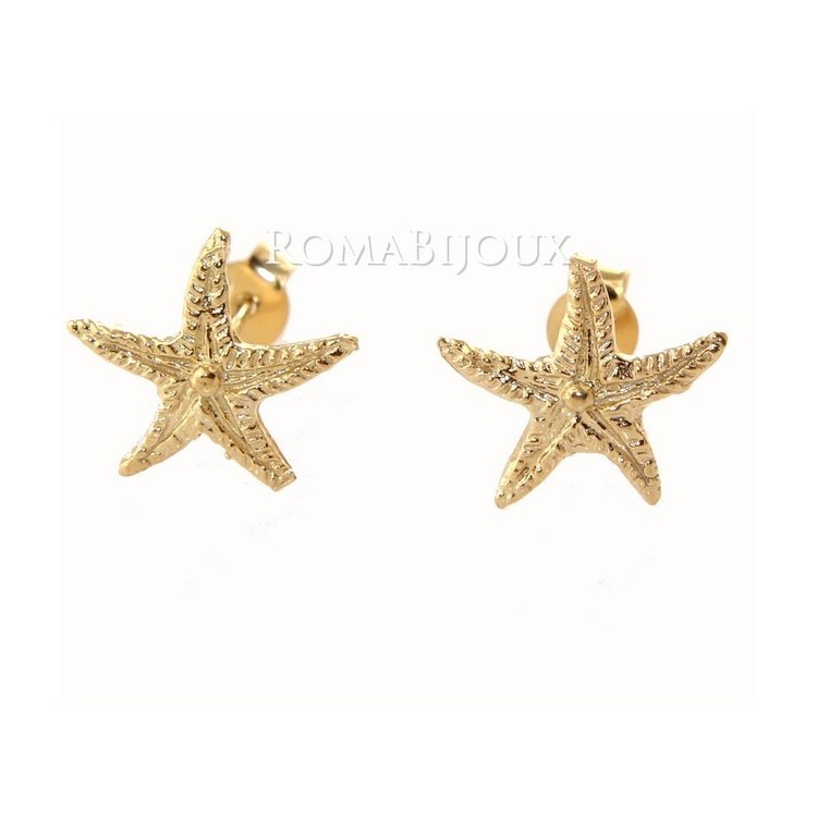 RMB|starfish earrings 925 silver yellow gold bath