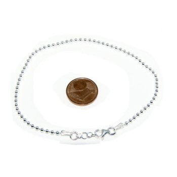 RMB|ARGENTO 925 :Bracciale uomo donna con palline da 2 mm galvanica chiara