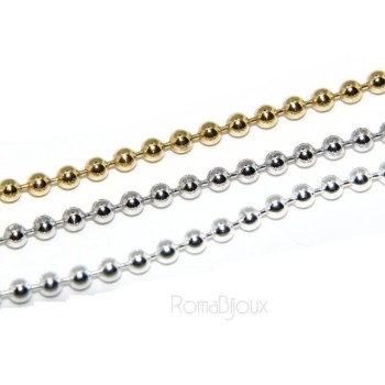RMB|SILVER 925: Bracelet man woman with balls of 2 mm clear galvanic
