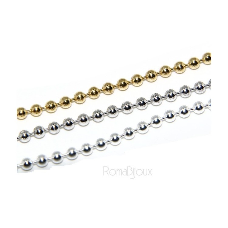 RMB|ARGENTO 925 :Bracciale uomo donna con palline da 2 mm galvanica chiara