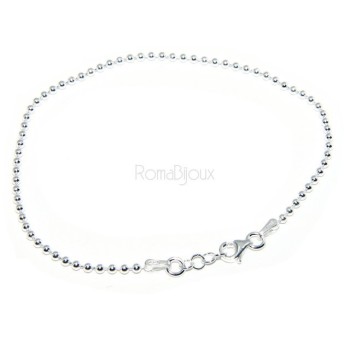 RMB|ARGENTO 925 :Bracciale uomo donna con palline da 2 mm galvanica chiara