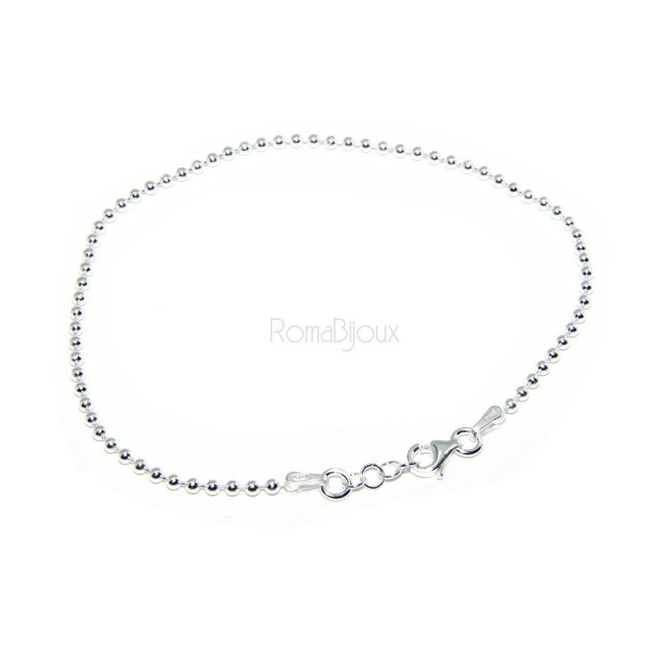 RMB|ARGENTO 925 :Bracciale uomo donna con palline da 2 mm galvanica chiara