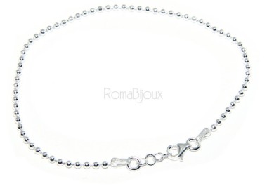 RMB|ARGENTO 925 :Bracciale uomo donna con palline da 2 mm galvanica chiara