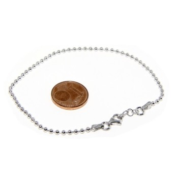 RMB|ARGENTO 925 :Bracciale uomo donna con palline da 2 mm galvanica oro bianco rodiato