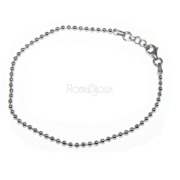 RMB|SILVER 925: Bracelet man woman with balls 2 mm white gold rhodium plating