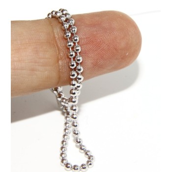 RMB|ARGENTO 925 :Bracciale uomo donna con palline da 2 mm galvanica oro bianco rodiato