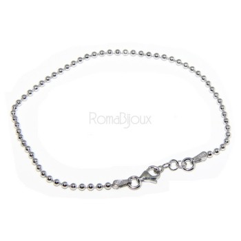 RMB|SILVER 925: Bracelet man woman with balls 2 mm white gold rhodium plating