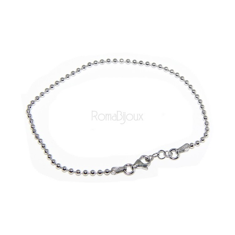 RMB|SILVER 925: Bracelet man woman with balls 2 mm white gold rhodium plating