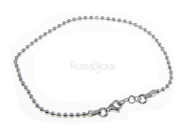 RMB|SILVER 925: Bracelet man woman with balls 2 mm white gold rhodium plating