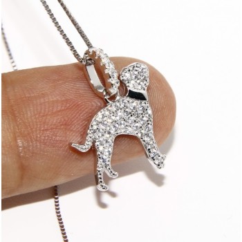 RMB|925: My Dog Venetian woman necklace with pendant dog DALMATA microsetting brilliant cubic zirconia