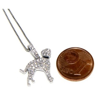 RMB|925: My Dog Venetian woman necklace with pendant dog DALMATA microsetting brilliant cubic zirconia
