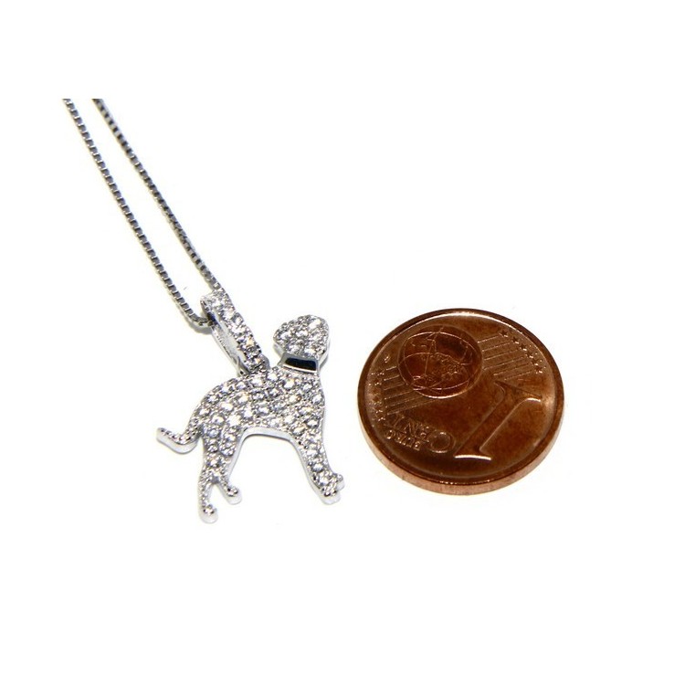 RMB|925: My Dog Venetian woman necklace with pendant dog DALMATA microsetting brilliant cubic zirconia