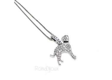 RMB|925: My Dog Venetian woman necklace with pendant dog DALMATA microsetting brilliant cubic zirconia