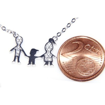 RMB|9925: Collier Necklace with central pendant family with unique baby son