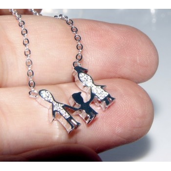 RMB|Argento 925 : Collana Collier donna pendente centrale famiglia con bambino figlio unico