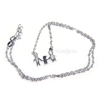 RMB|Argento 925 : Collana Collier donna pendente centrale famiglia con bambino figlio unico