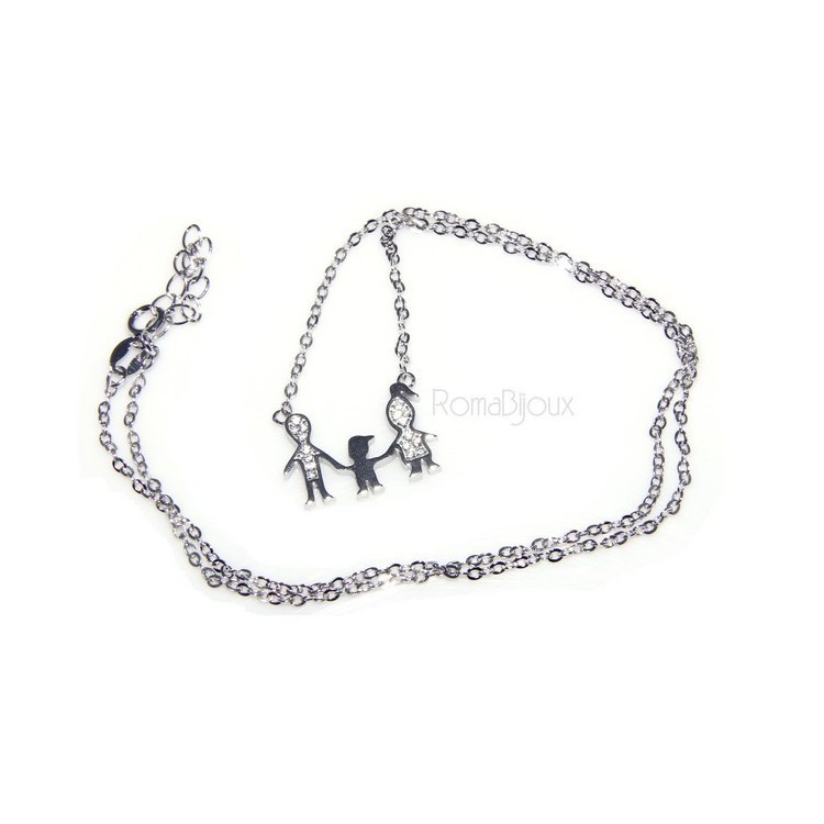 RMB|Argento 925 : Collana Collier donna pendente centrale famiglia con bambino figlio unico