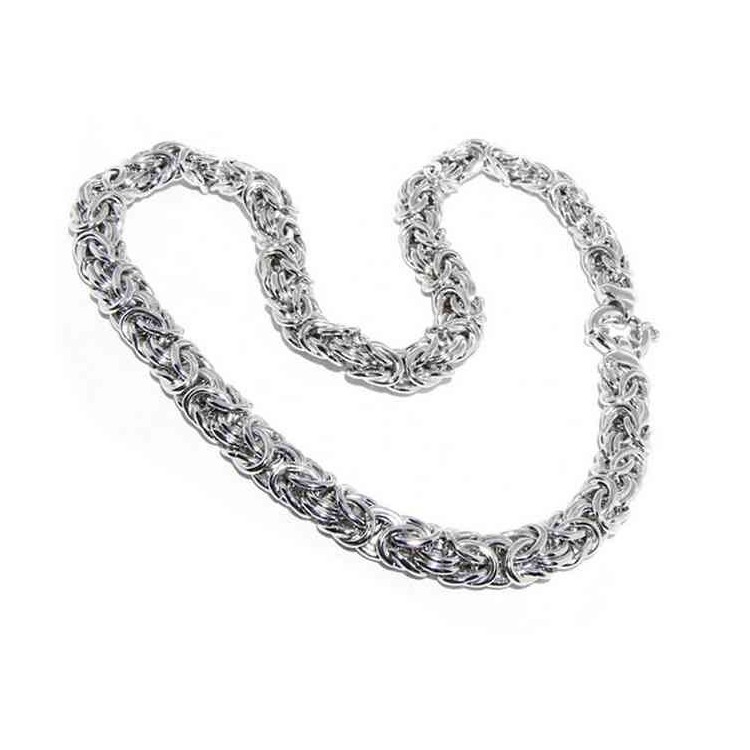 RMB|N544 collana donna collier argento 925 catena bizantina da 12 mm