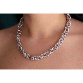 RMB|NALBORI collana donna collier argento 925 catena bizantina da 12 mm
