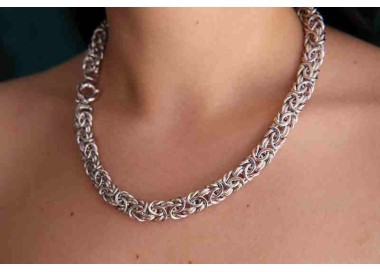 RMB|NALBORI collana donna collier argento 925 catena bizantina da 12 mm