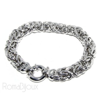 RMB|SILVER 925: impressive Byzantine chain bracelet woman 12mm made in italy