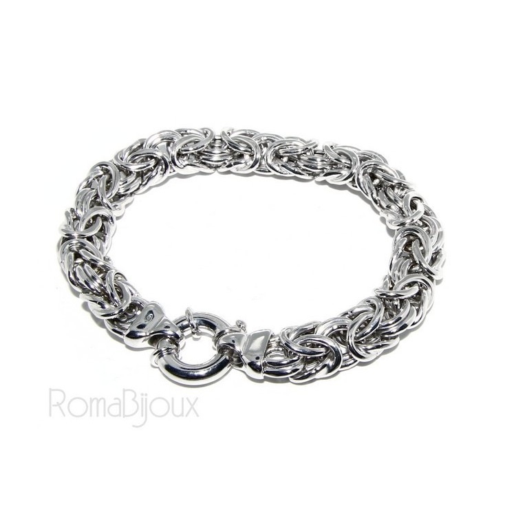 RMB|SILVER 925: impressive Byzantine chain bracelet woman 12mm made in italy