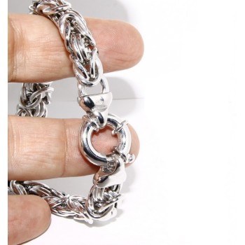 RMB|ARGENTO 925 : Bracciale donna maglia bizantina imponente 12mm made in italy
