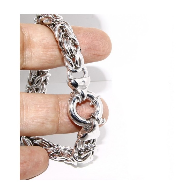 RMB|SILVER 925: impressive Byzantine chain bracelet woman 12mm made in italy
