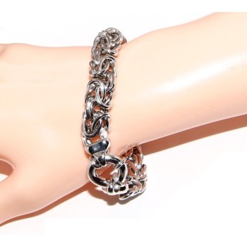RMB|ARGENTO 925 : Bracciale donna maglia bizantina imponente 12mm made in italy