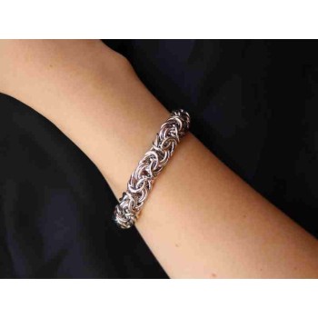 RMB|NALBORI : bracciale donna maglia bizantina in argento 925 grande