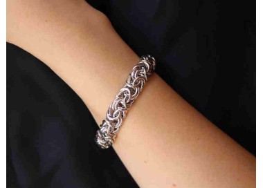 RMB|NALBORI : bracciale donna maglia bizantina in argento 925 grande