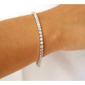 RMB|Bracciale Tennis argento 925 zirconi bianchi 3 mm