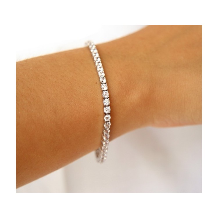RMB|Bracciale Tennis argento 925 zirconi bianchi 3 mm