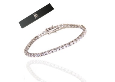 RMB|NALBORI | Bracciale Tennis argento 925 zirconi bianchi 3 mm