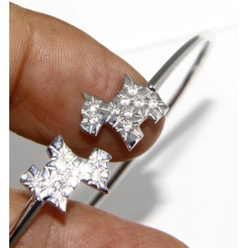 RMB|SILVER 925: Bracelet open natural zircons dog brilliant woman slave