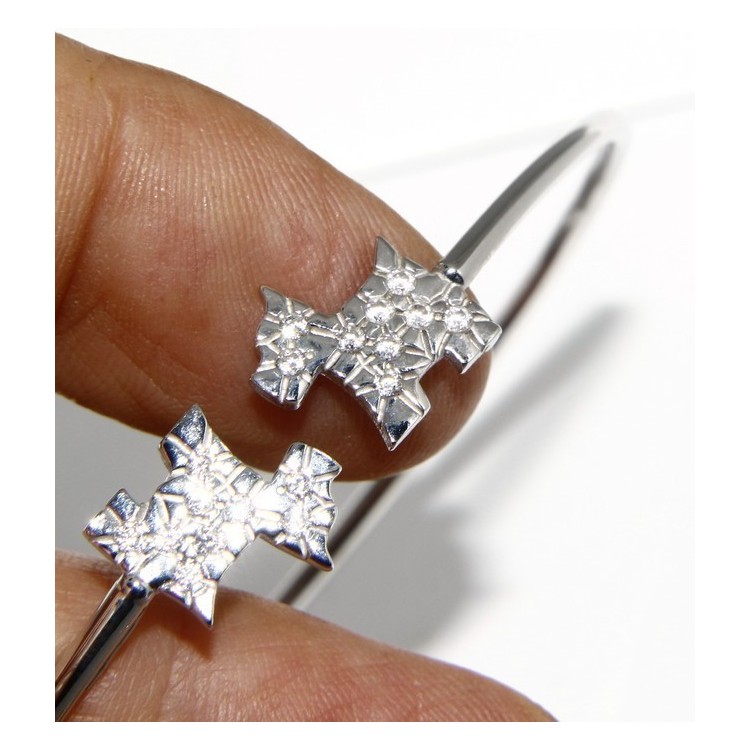 RMB|ARGENTO 925 : Bracciale donna schiava aperto cane zirconi naturali brillante