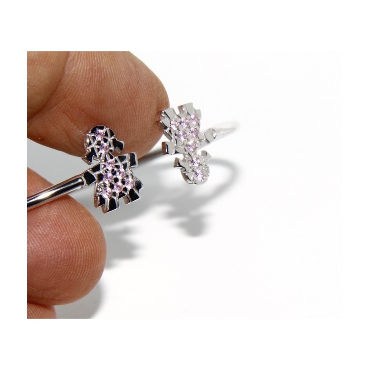 RMB|SILVER 925: Bracelet slave woman opened little natural zircons bright pink