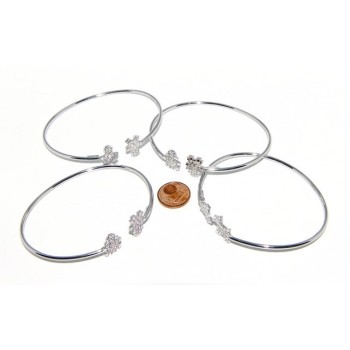 RMB|ARGENTO 925 : Bracciale donna schiava aperto bambina zirconi naturali rosa brillante