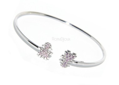 RMB|SILVER 925: Bracelet slave woman opened little natural zircons bright pink